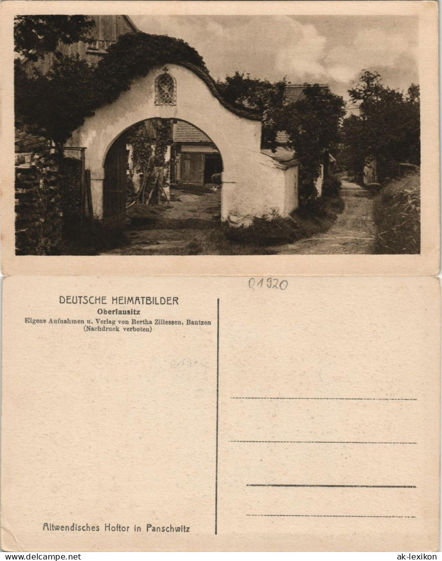 Ansichtskarte Panschwitz-Kuckau Panicy-Kukow Altwendisches Hoftor 1924