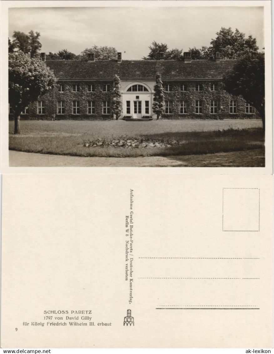 Ansichtskarte Paretz-Ketzin Schloß 1930