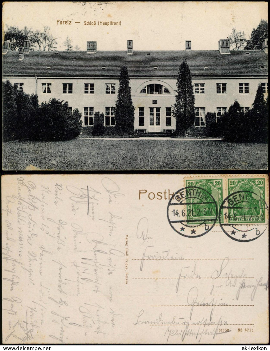 Ansichtskarte Paretz-Ketzin Schloß (Hauptfront) 1921