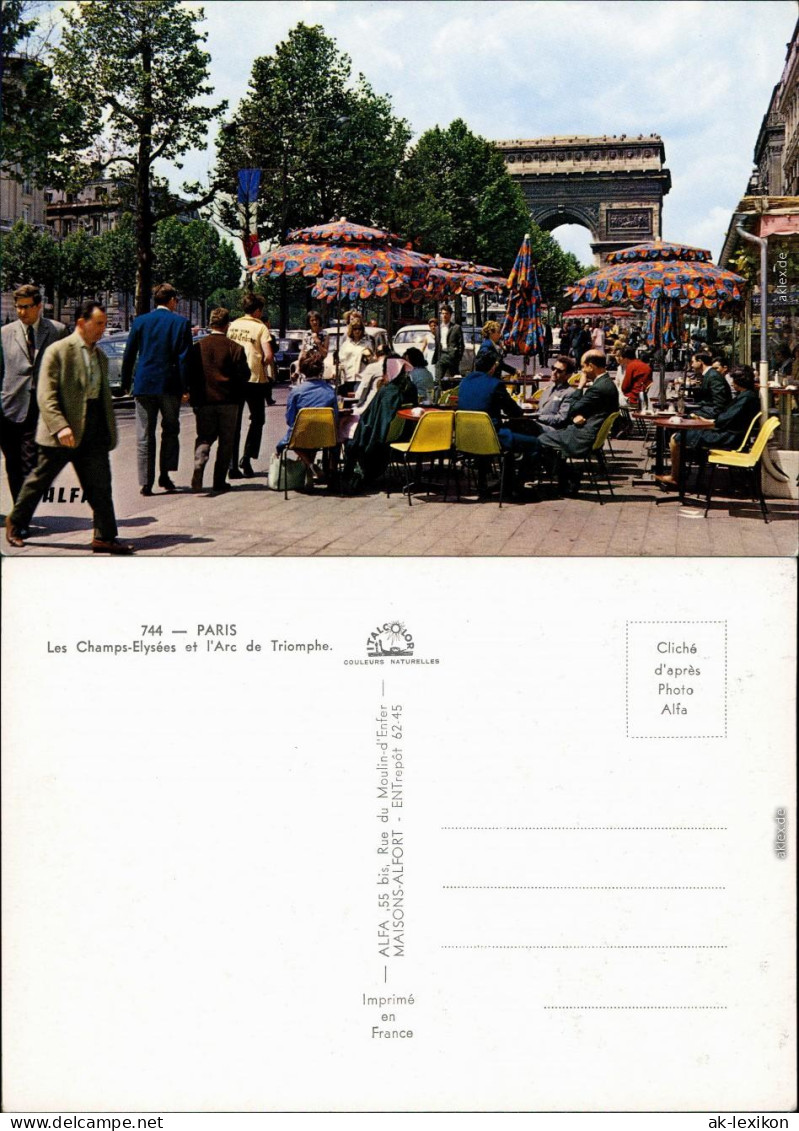 Ansichtskarte Paris Pariser Triumphbogen / Arc de Triomphe mit Café 1972