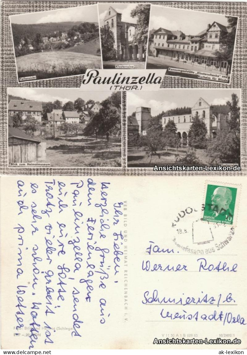 Ansichtskarte Paulinzella-Stadtilm Mehrbild AK ua Klosterruine 1965