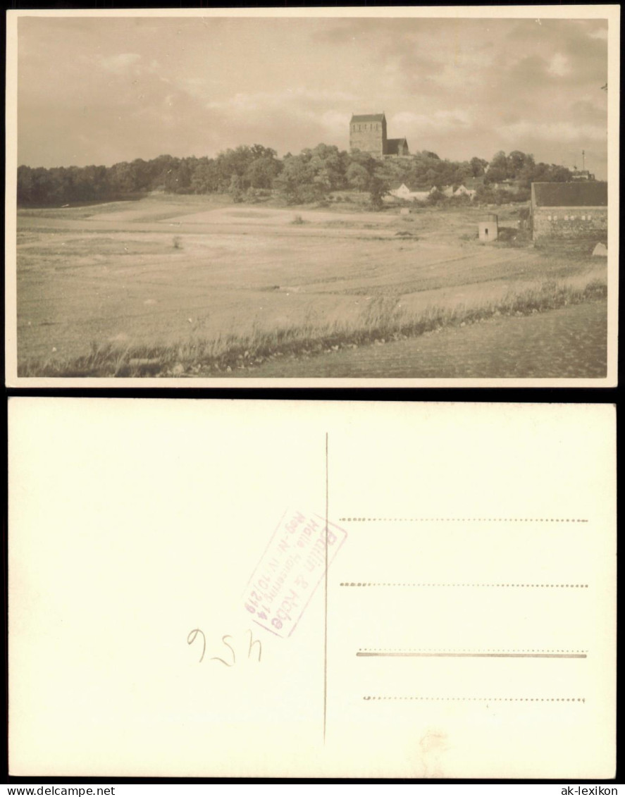 Ansichtskarte Petersberg (Saalekreis) Ansicht Petersberg und Kloster 1955