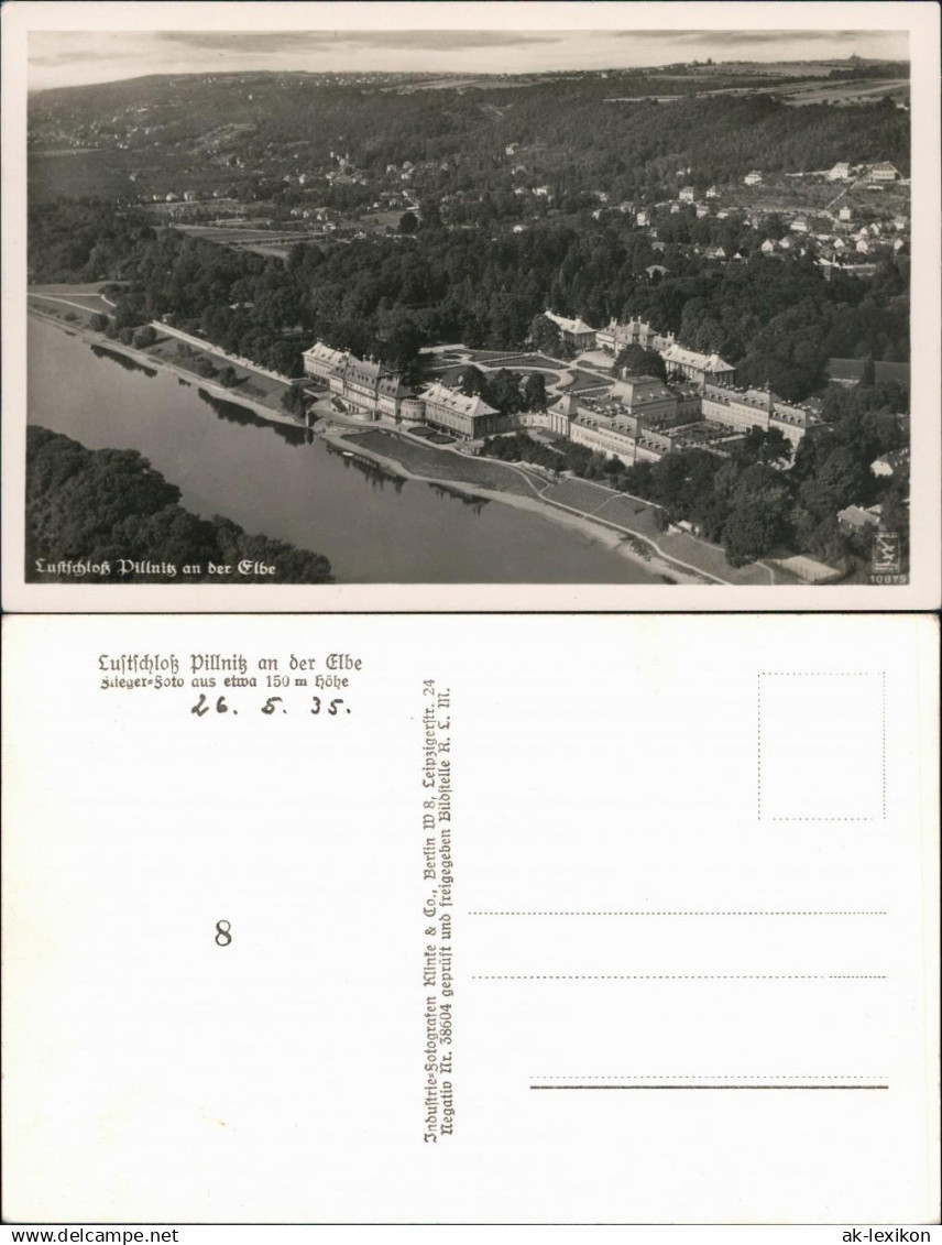 Ansichtskarte Pillnitz Luftbild - Schloss Pillnitz 1935