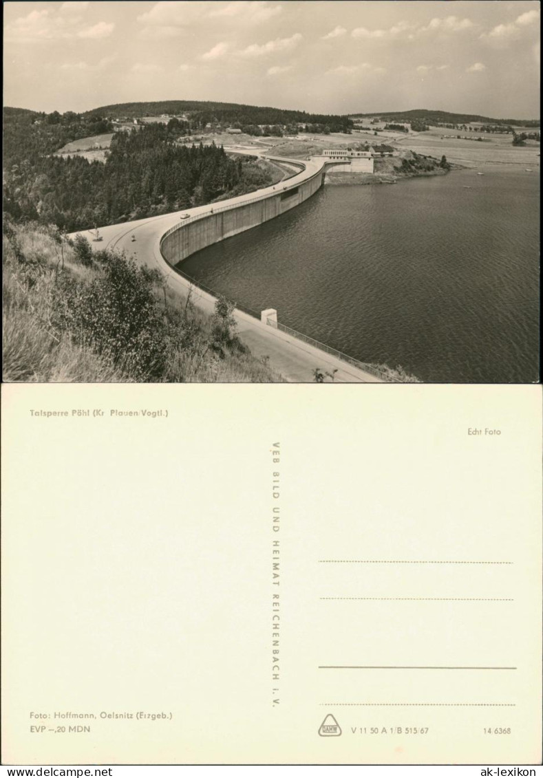 Ansichtskarte Pöhl Talsperre 1967