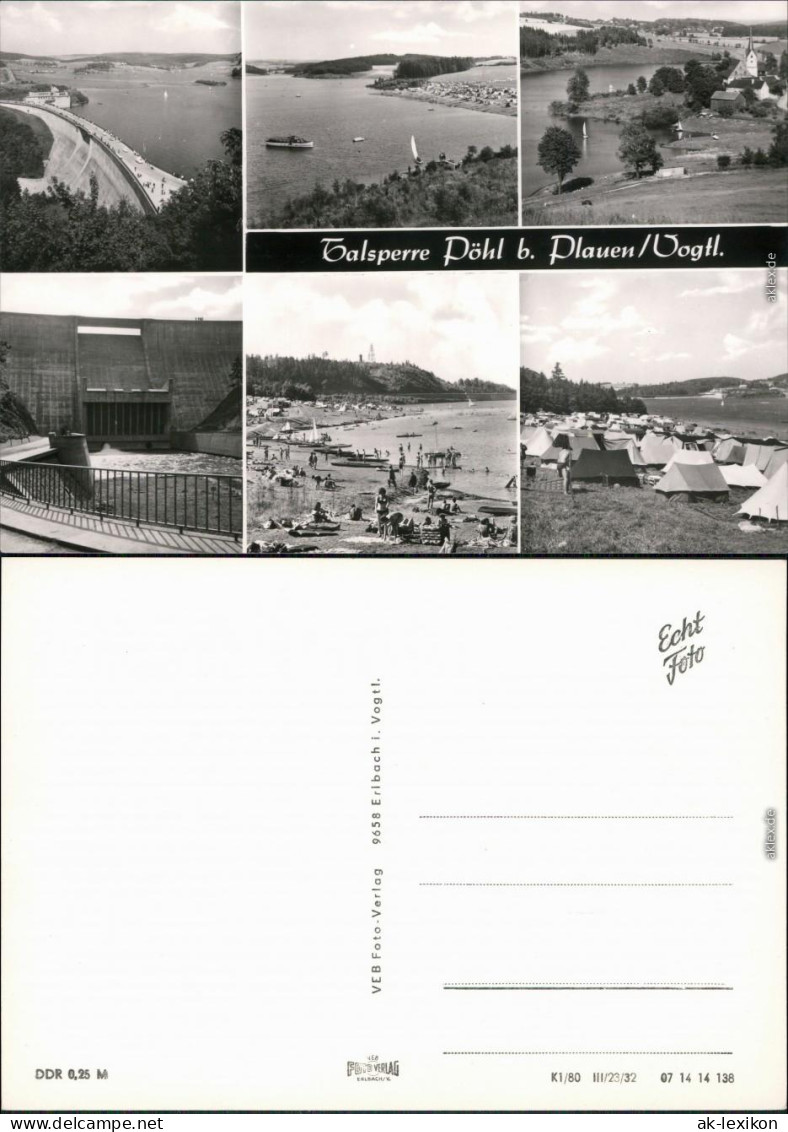 Ansichtskarte Pöhl Talsperre 1980