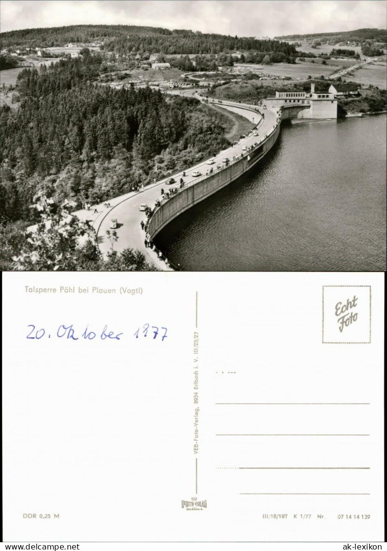 Ansichtskarte Pöhl Talsperre Pöhl 1977