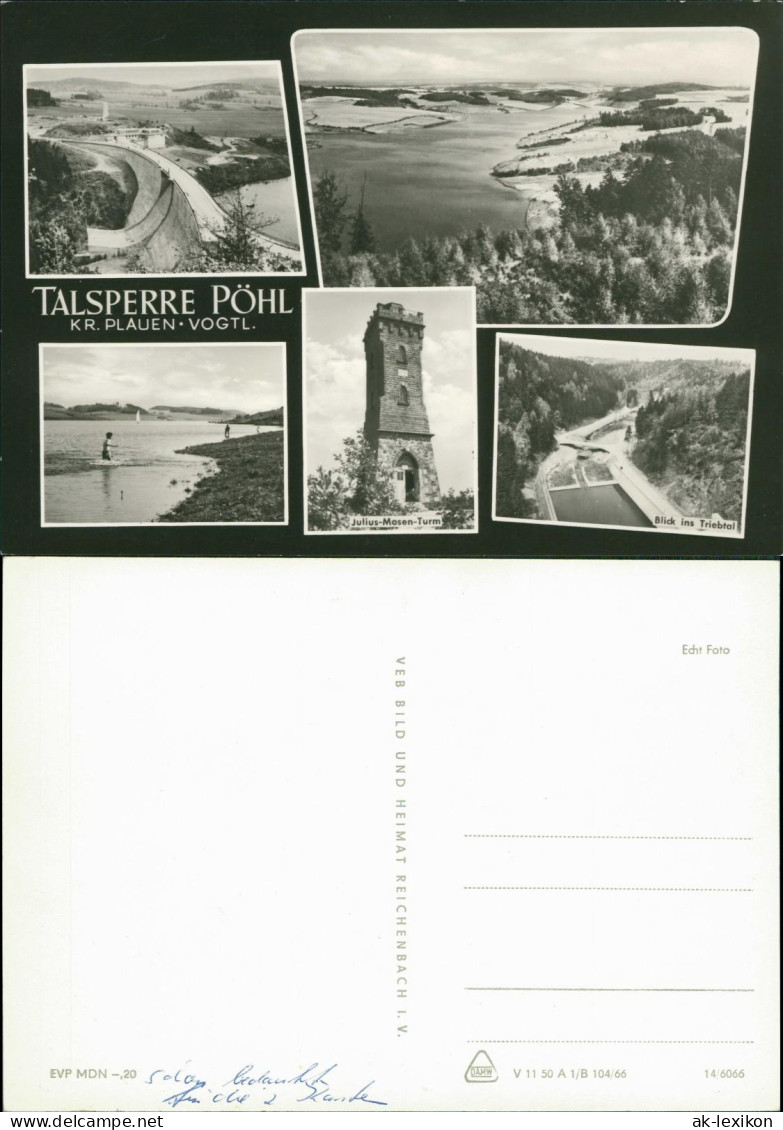 Ansichtskarte Pöhl Talsperre Pöhl im Vogtland, DDR Mehrbildkarte 1966