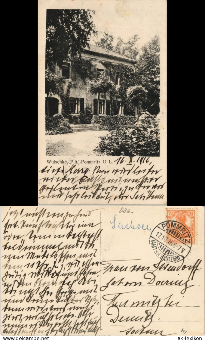 Ansichtskarte Pommritz-Hochkirch Pomorcy Bukecy Oberlausitz Wuischke P.A. 1916