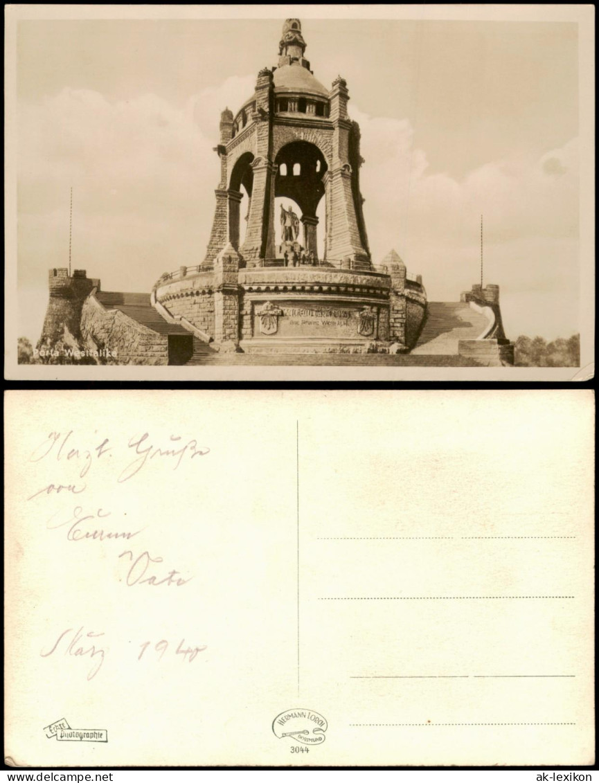 Ansichtskarte Porta Westfalica Kaiser-Wilhelm-Denkmal Porta Westfalica 1920