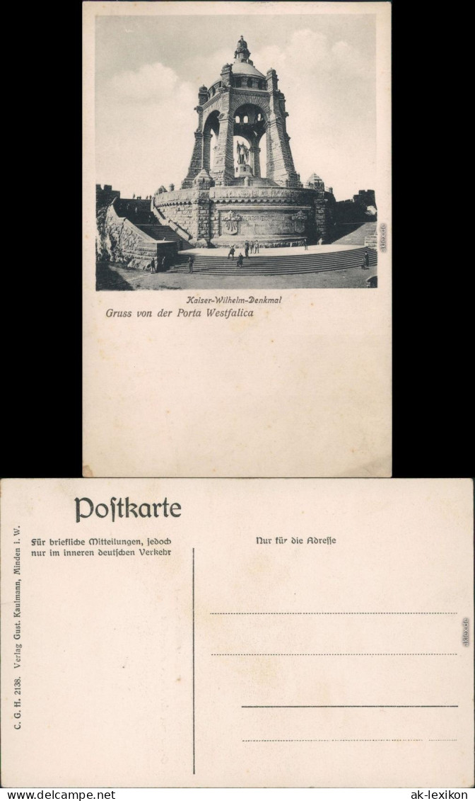 Ansichtskarte Porta Westfalica Kaiser-Wilhelm-Denkmal - Porta Westfalica 1920