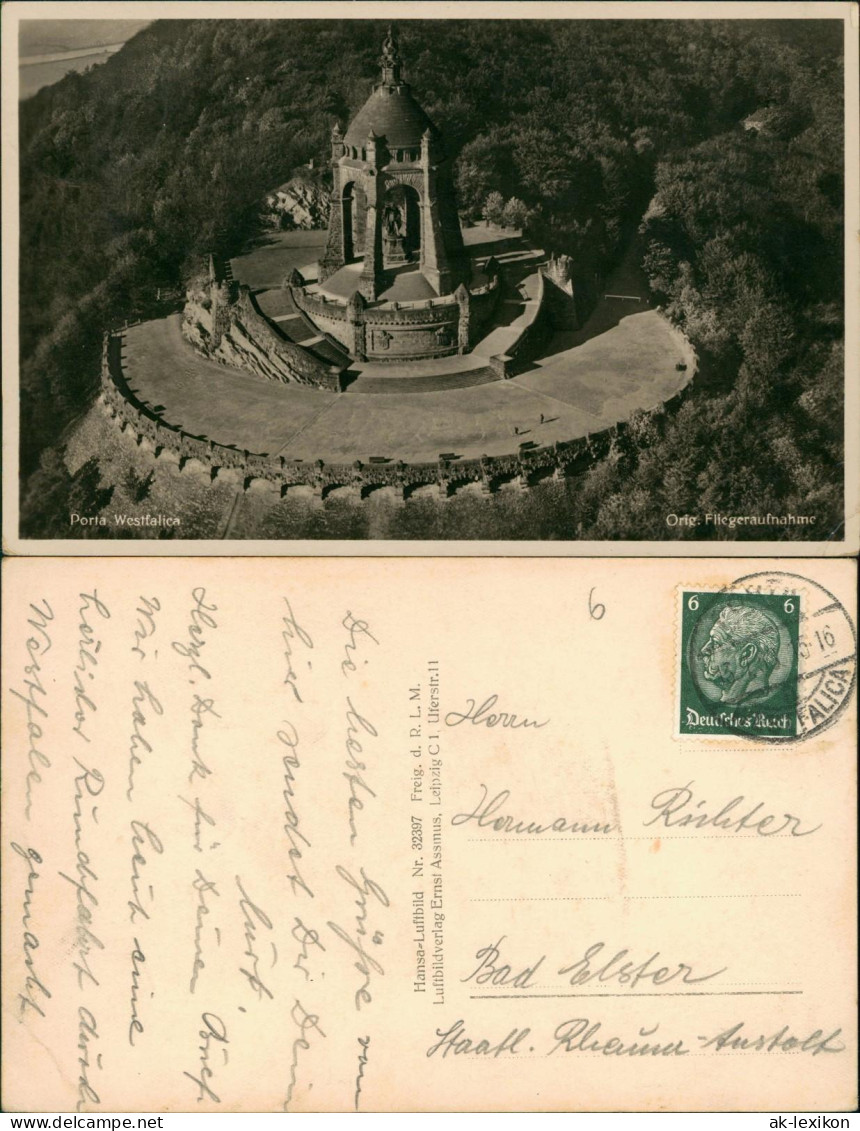 Ansichtskarte Porta Westfalica Luftbild Porta Westfalica 1936