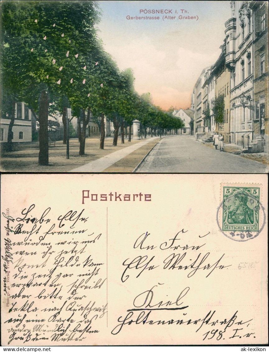 Ansichtskarte Pößneck Gerberstrasse 1912