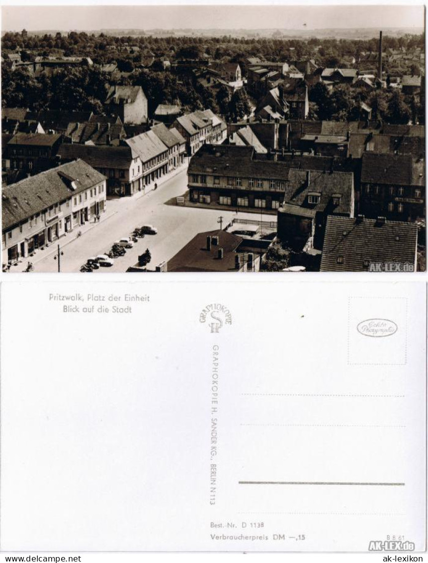 Ansichtskarte Pritzwalk Platz der Einheit - Foto AK ca 1960 1960