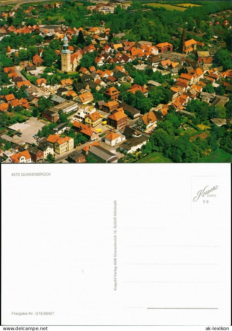 Ansichtskarte Quakenbrück Luftaufnahme Gesamtansicht vom Flugzeug aus 1990