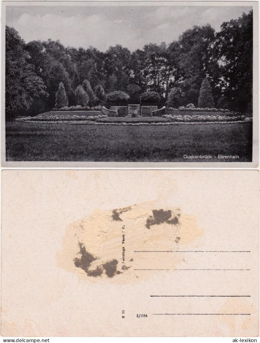 Ansichtskarte Quakenbrück Partie im Ehrenhain 1938