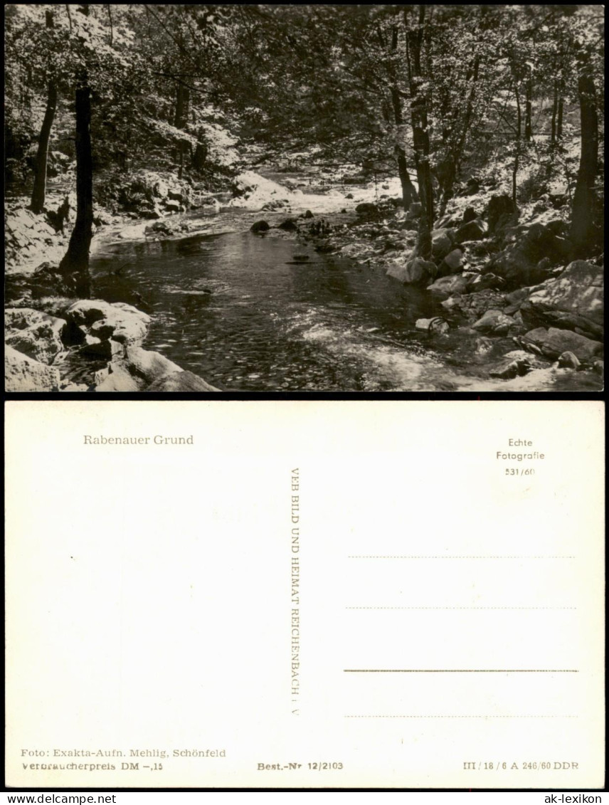 Ansichtskarte Rabenau Rabenauer Grund Bachlauf 1960