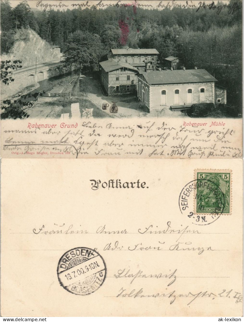 Ansichtskarte Rabenau Rabenauer Grund Rabenauer Mühle 1900