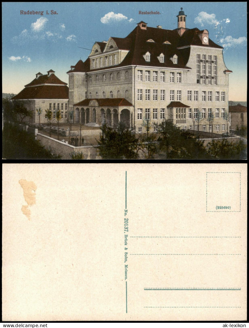 Ansichtskarte Radeberg Realschule. 1916