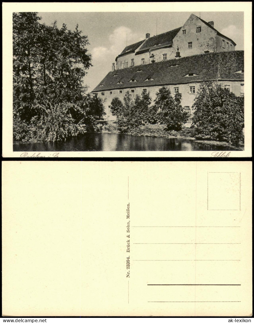 Ansichtskarte Radeberg Schloß Teich 1925