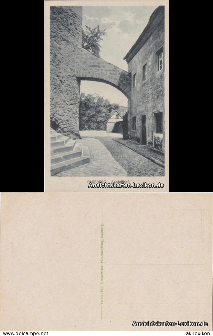 Ansichtskarte Radeberg Schloßhof 1927