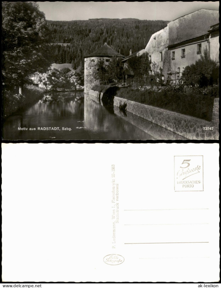 Ansichtskarte Radstadt Stadtgraben mit Stadtmauer und Wehrturm, Radstadt 1963