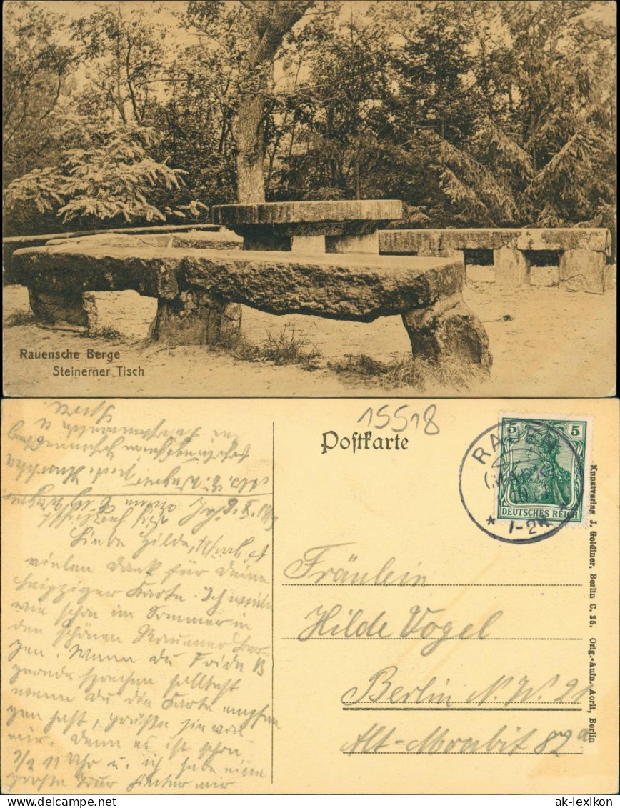 Ansichtskarte Rauen-Spreenhagen Steinerner Tisch - Waldpartie 1910