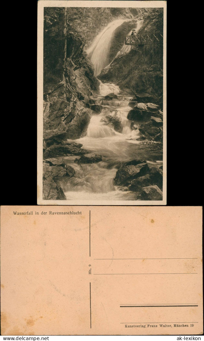 Ansichtskarte Ravenna-Wasserfall Ravenna-Wasserfall Aussichtsplattform 1928