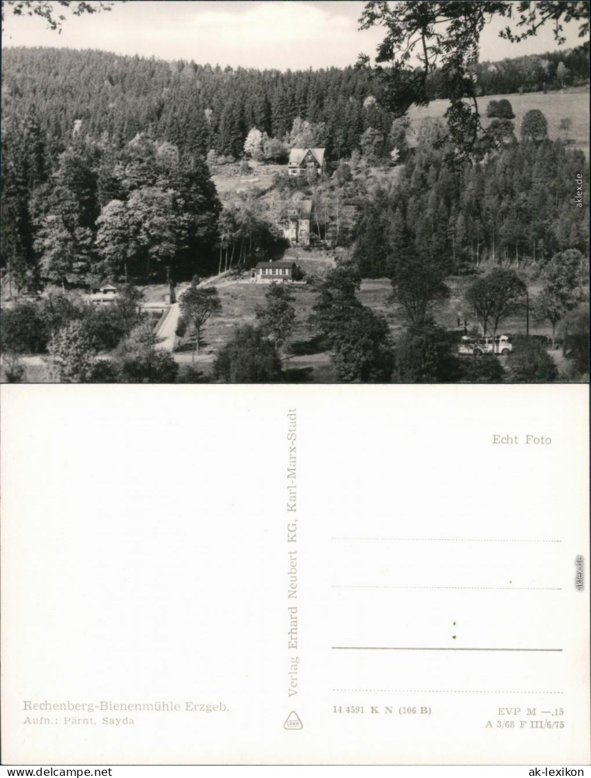 Ansichtskarte Rechenberg-Bienenmühle Blick auf den Ort 1975