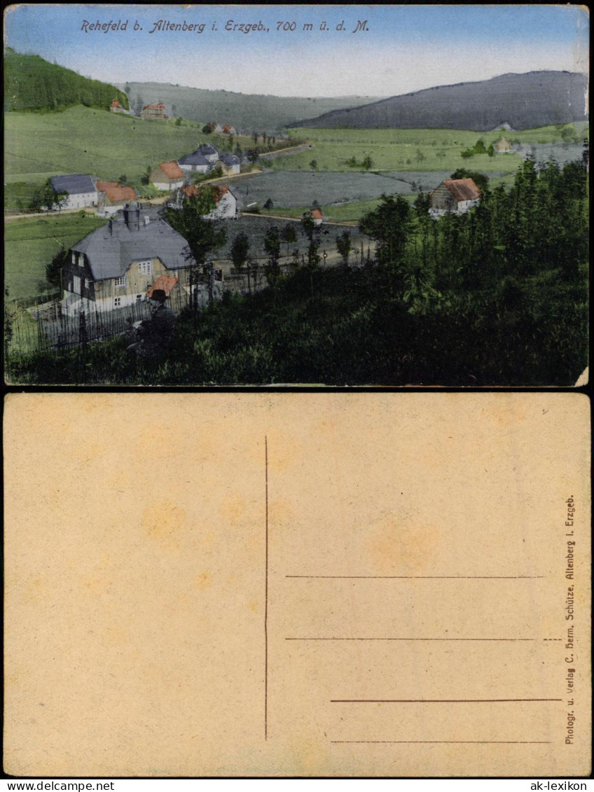 Ansichtskarte Rehefeld-Altenberg (Erzgebirge) Stadtpartie 1913