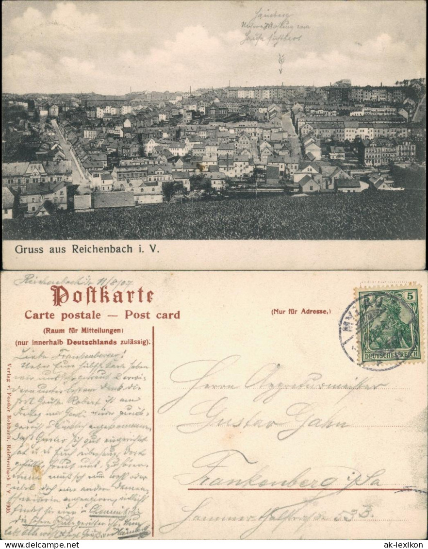 Ansichtskarte Reichenbach (Vogtland) Stadtpartie 1912