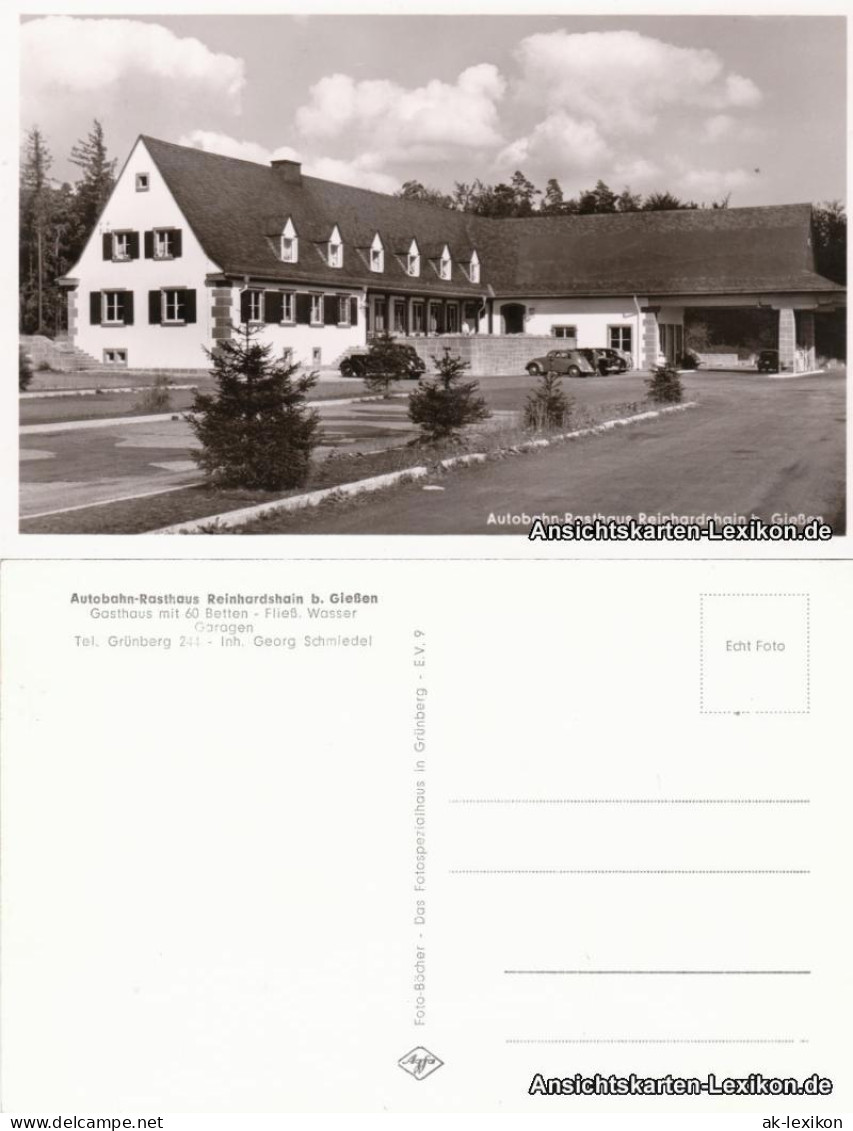 Ansichtskarte Reinhardshain-Grünberg (Hessen) Autobahn-Rasthaus 1960
