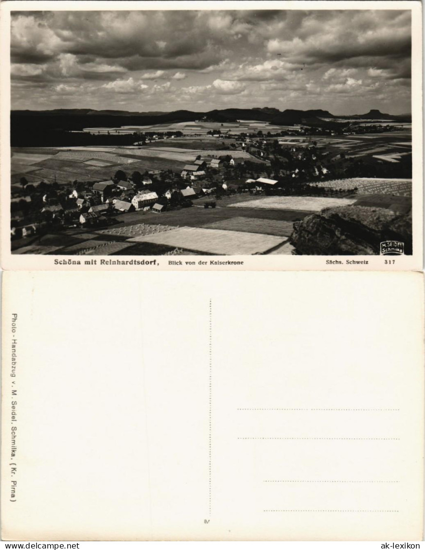 Ansichtskarte Reinhardtsdorf-Reinhardtsdorf-Schöna Stadt - Stimmungsbild 1932
