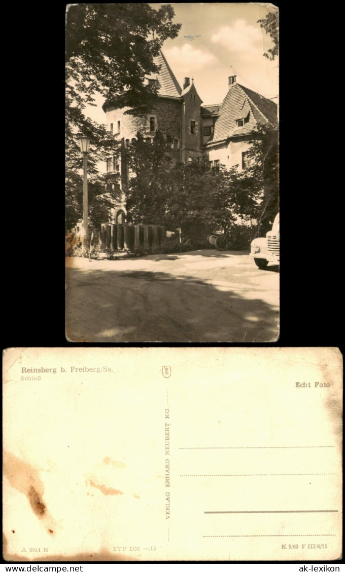 Ansichtskarte Reinsberg (Sachsen) Partie am Schloss zur DDR-Zeit 1975