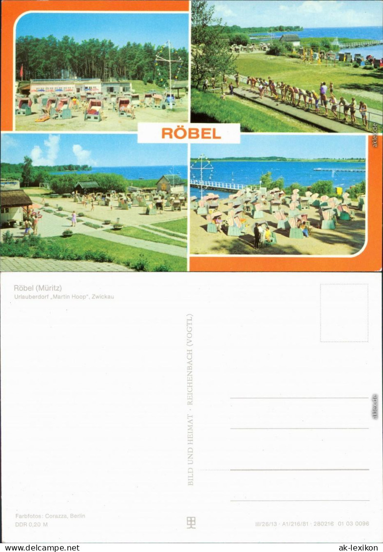 Ansichtskarte Röbel/Müritz Urlauberdorf Martin Hoop 1981