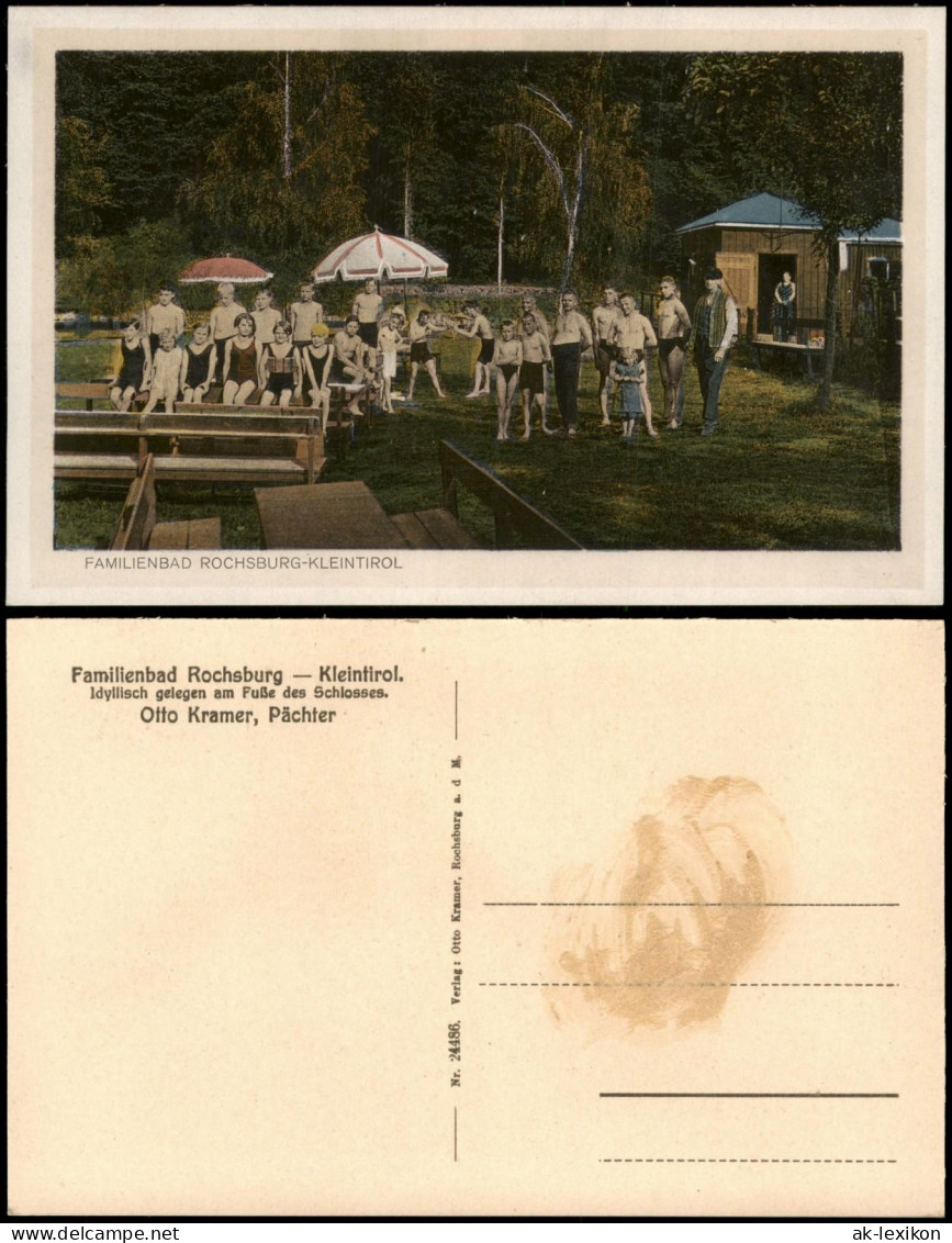 Ansichtskarte Rochsburg-Lunzenau Familienbad Badegäste Kleintirol 1928