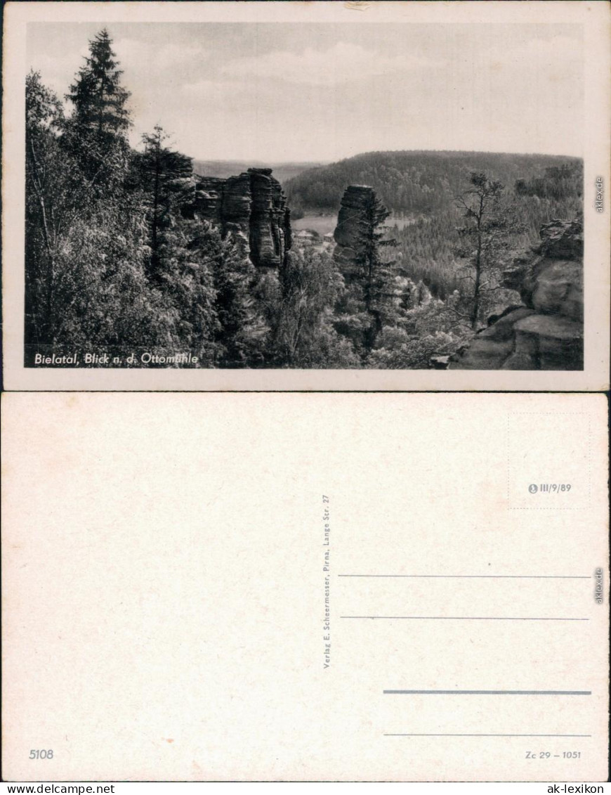 Ansichtskarte Rosenthal-Rosenthal-Bielatal Blick nach der Ottomühle 1955