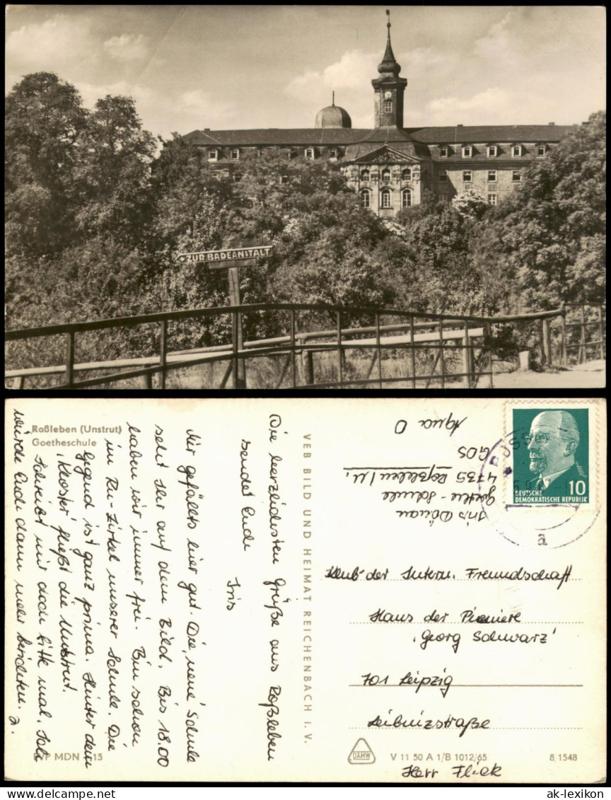Ansichtskarte Roßleben Roßleben (Unstrut) Goetheschule 1965