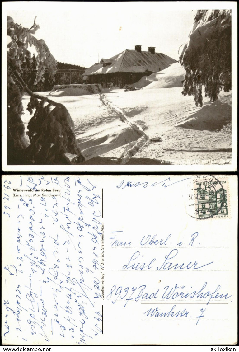 Ansichtskarte Roter Berg-Erfurt Winterwald am Roten Berg 1965