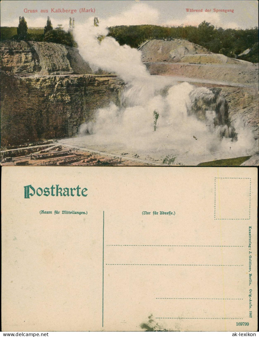 Ansichtskarte Rüdersdorf bei Berlin Während der Sprengung Kalkberge 1912