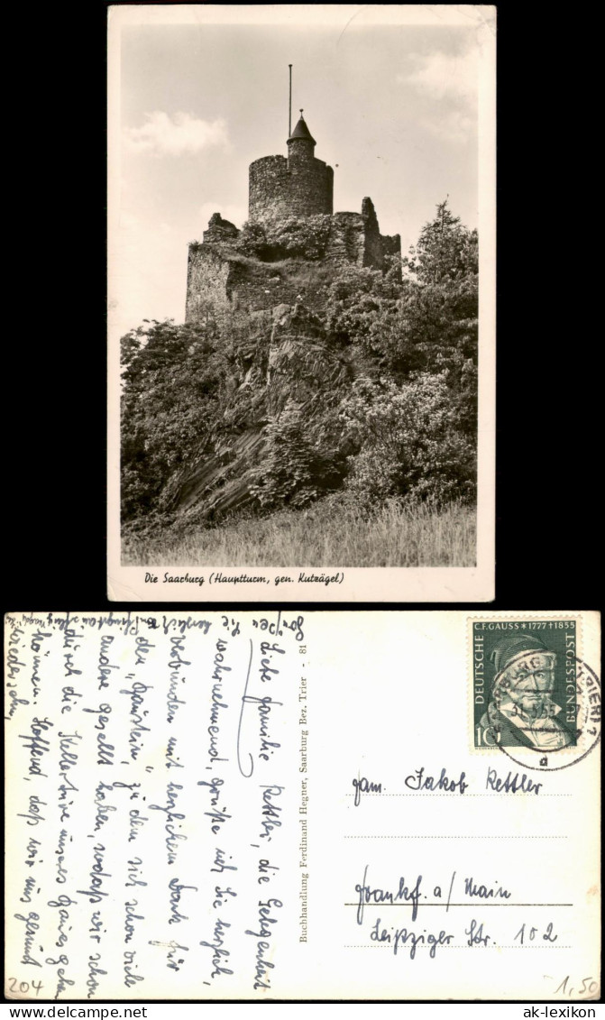 Ansichtskarte Saarburg/Trier Die Saarburg (Hauptturm, gen. Kutzägel) 1955