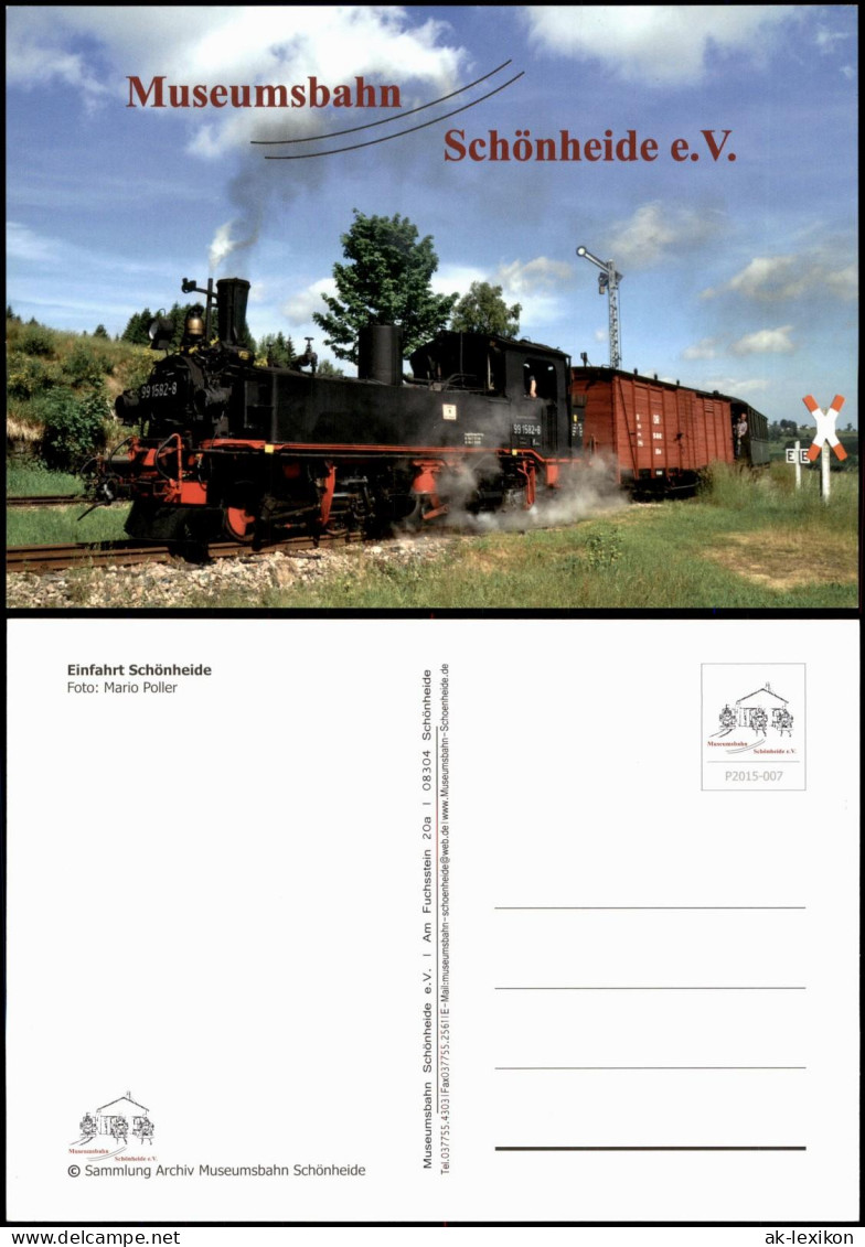 Ansichtskarte .Sachsen Dampflok 99 1582-8 der Museumsbahn Schönheide 2015