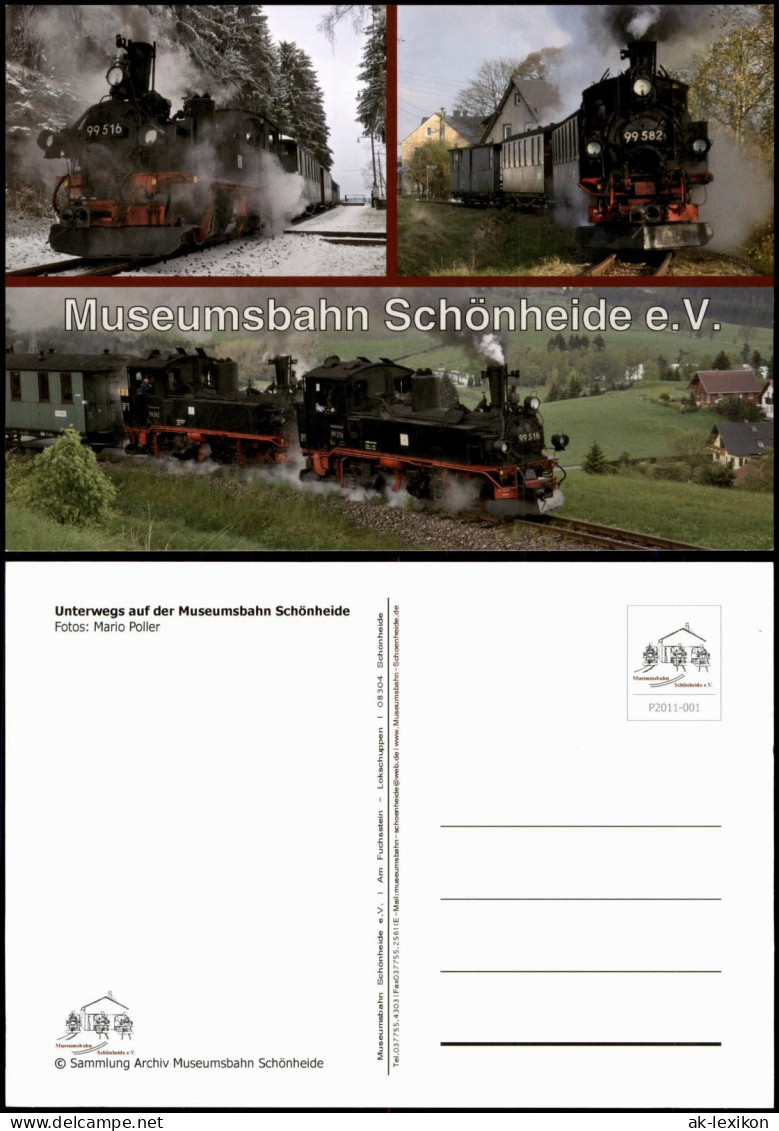 Ansichtskarte .Sachsen Dampflokomotiven der Museumsbahn Schönheide 2011