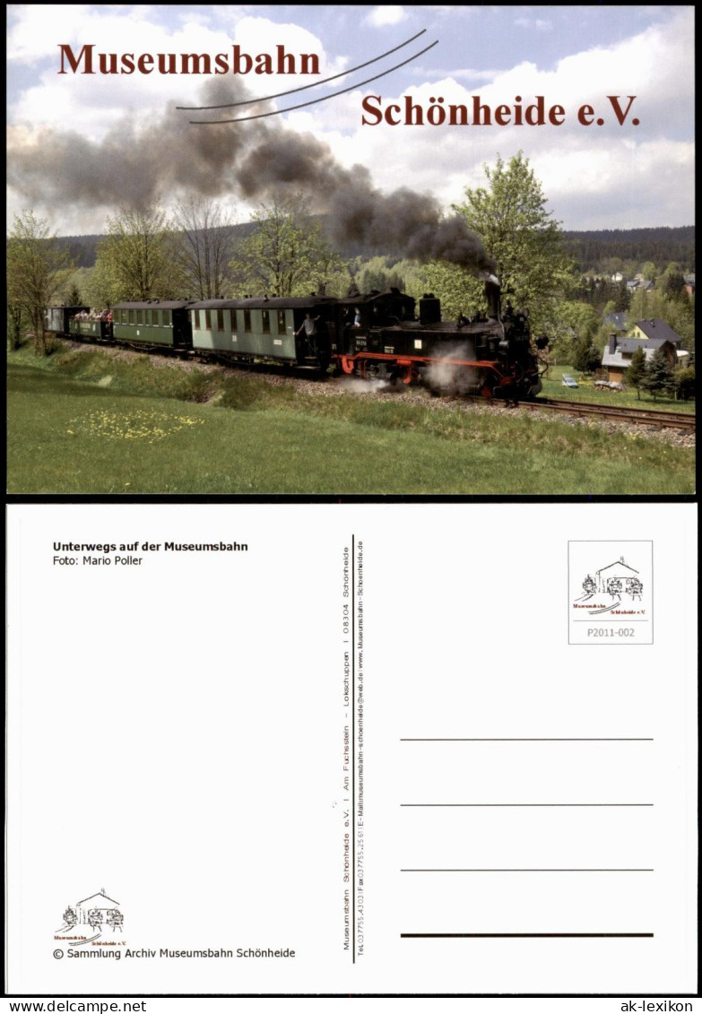 Ansichtskarte .Sachsen Dampfzug der Museumsbahn Schönheide 2011