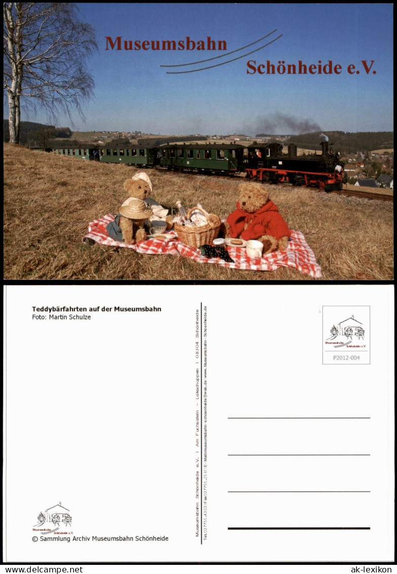 Ansichtskarte .Sachsen Teddybärfahrten auf der Museumsbahn 2012