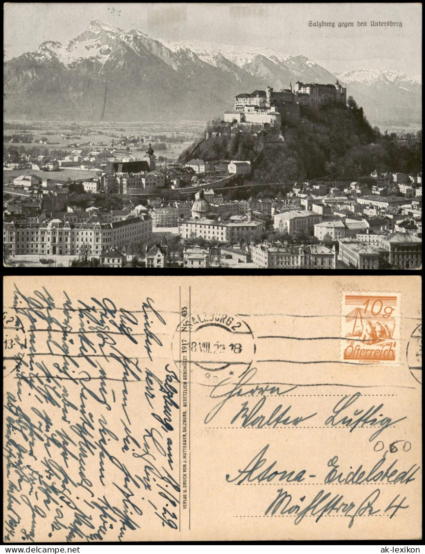 Ansichtskarte Salzburg Blick über die Stadt 1917