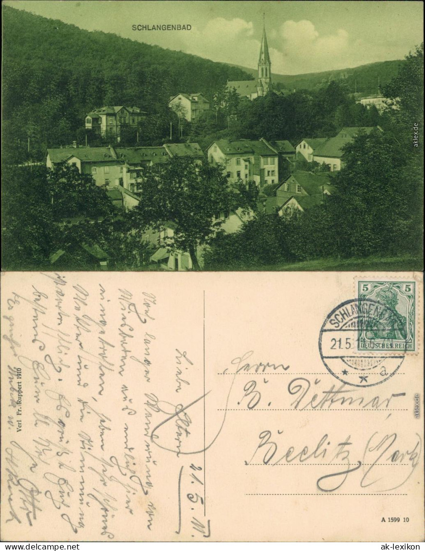 Ansichtskarte Schlangenbad Panorama-Ansicht 1911