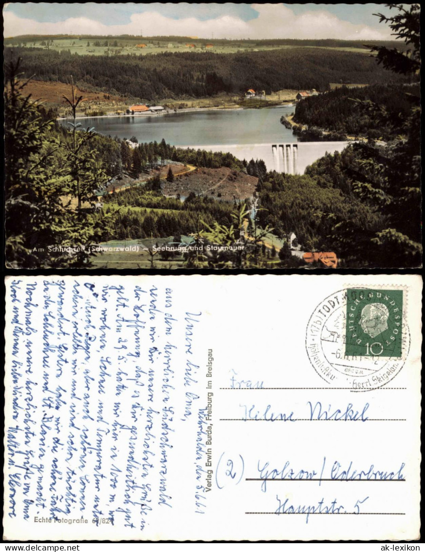 Ansichtskarte Schluchsee Schluchsee Seebrugg und Staumauer 1961
