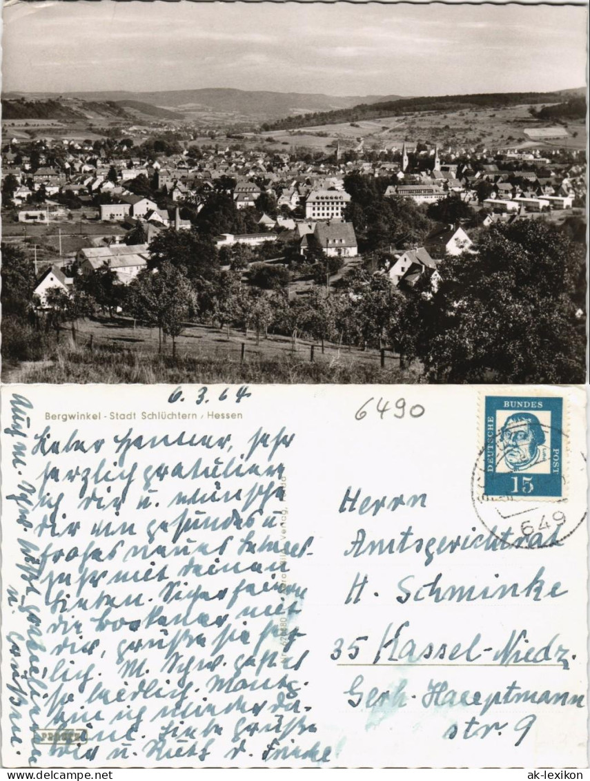 Ansichtskarte Schlüchtern (Bergwinkelstadt) Panorama-Ansicht 1964