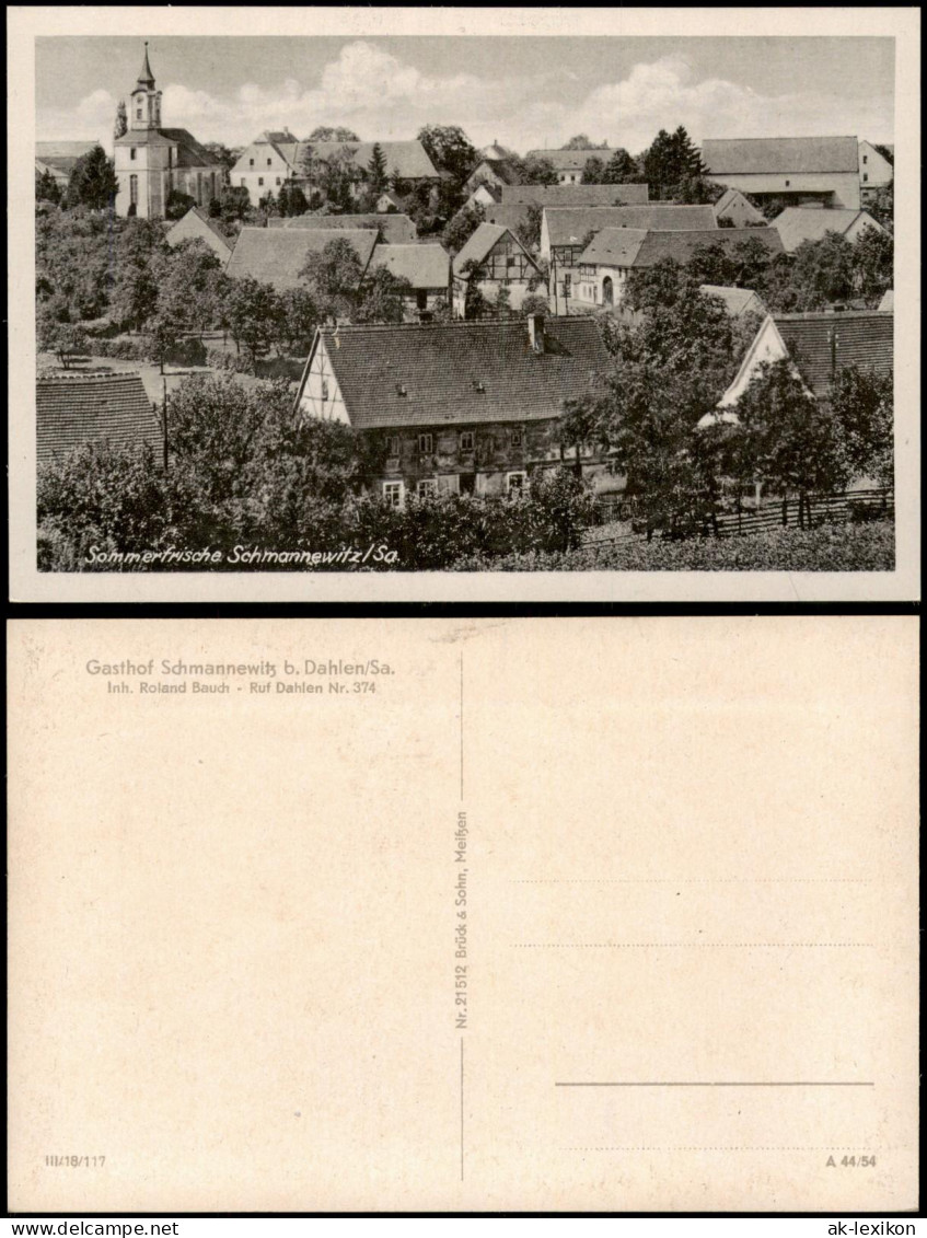 Ansichtskarte Schmannewitz-Dahlen Gasthof 1954