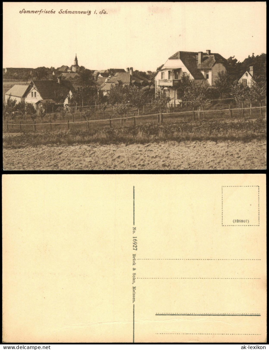 Ansichtskarte Schmannewitz-Dahlen Stadthäuser 1913